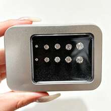 1pc Transparent Visible Earring Display Box, Multi-Slot Jewelry Storage Box, Suitable For Women And Girls, Lightweight And Convenient To Carry, Protects Jewelry From Scratches And Prevents Oxidation And Discoloration - Black - View 8