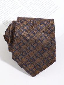 1pc Vintage Starburst Geometric Jacquard Hand-Tied Necktie, Business Commute Casual Suit Men's Decorative Accessory - Multicolor - View 10