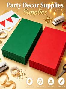 1/10/20pcs Blank Colored Cardstock, Christmas Red/Green Cardstock, Blank Greeting Card Base Paper, Thank You Card Making Paper, Handmade Cardstock, Extra Thick Card Paper, Handmade Invitation Paper - Multicolor - View 5