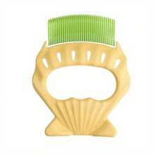 1pc Pet Cat Grooming Massage Brush, Shell-Shaped Handle, Pet Grooming Massage Tool For Removing Cat Shedding Hair, Cleaning Supplies - Multicolor - View 9