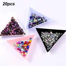 20pcs Triangle Rhinestone Nail Art Storage Box, Jewelry Tray Holder Container, Glitter Cup, DIY Decoration Tool - Multicolor - View 8