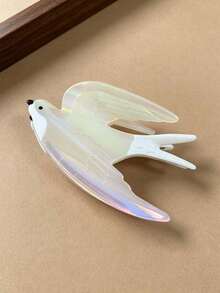 1pc Women's Iridescent Gradient Swallow Bird Shaped Hair Claw Clip, Unique Bird Animal Design, New Chinese Style Niche Design, Travel Updo Hair Accessory - Multicolor - View 2