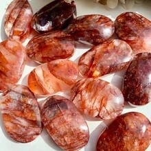 1pc Beautiful Fire Quartz Palm Stone Is An Ideal Interior Decorative Stone, Affordable And A Perfect Gift For Friends And Family. - Multicolor - View 4