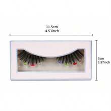 ARISON 1 Pair Eyelashes False Lashes Extension For Halloween Festival Colorful Lashes Handmade Soft And Light Comfortable - Black - View 14