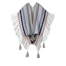 Women's Tassel Shawl Scarf, Soft Warm Bohemian Style Open Front Cape Cardigan - Multicolor - View 8