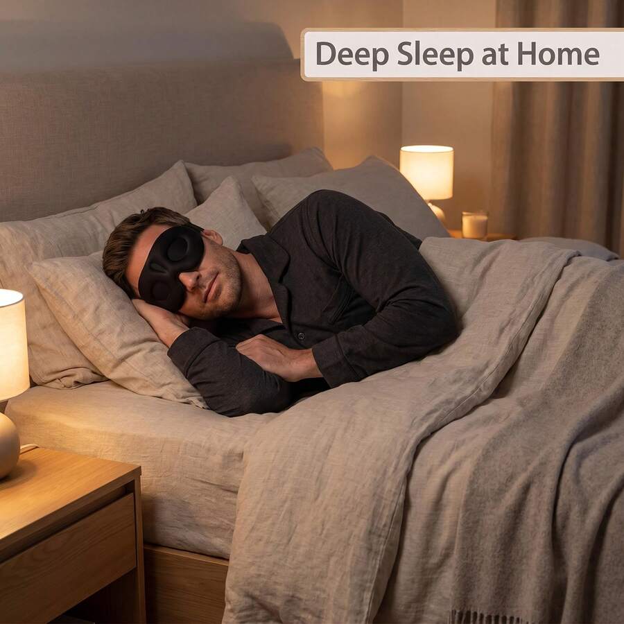 3D Contoured Slow Rebound Sleep Mask, 100% Blackout Pressure-Free Eye Mask, Suitable For Napping, Traveling And Nighttime Sleep - Multicolor - View 1