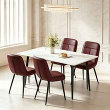 White Table + Brown PU Chair