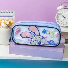 1pcDisney Large Capacity Multi-Layer Pencil Case, Cute Transparent Front Pencil Pouch, Student Stationery Bag, Back To School Supplies,Back To School - Sets - View 11