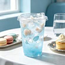 16oz/14oz Set Clear Cups With Lids, Durable Straight Lid Iced Beverage Cups, Smoothie Cups, Suitable For Cold Drinks, Juice And Milkshakes - Halloween/Christmas/Birthday Party Essentials - Transparent - View 3