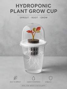 10pcs - Hydroponic Planting Pots, Transparent Cylindrical Plastic Planting Pots - Hydroponic Planting Set, High Transparency Hydroponic Cups, Transparent Design For Easy Root Growth Observation, Perforated Design To Promote Ventilation And Prevent Root Suffocation, Suitable For Hydroponic Plant Propagation, Can Be Used As Office, Home Or Garden Decor. - A - View 10