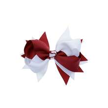 2Pcs 5 Inch Back To School Hair Bows, Two Tones Hair Bow, School Hair Bows,Girls Hair Bow Fashionable Children Hair Bows With Clips For Festivals - Burgundy - View 7