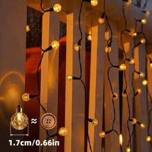 Solar Powered LED Crystal Ball String Lights, 8 Modes Function Button Control, 20/50/100 LED Crystal Balls Fairy Hanging Lights, Outdoor Decor Lamp For Yard Garden Porch Balcony Party Wedding Christmas Halloween Camping Holiday Celebration Decoration - Solar-powered Bubble Machine - View 4