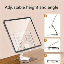 1pc Acrylic Tablet Stand, Suitable For Tablet Stand, Phone Holder, Desktop Rotatable Tablet & Phone Stand, Also Can Be Used For Books And More, Full Metal Slouchy Folding Tablet & Phone Stand, Suitable For Phones And Tablets Under 15 Inches, Random Color - A - View 4