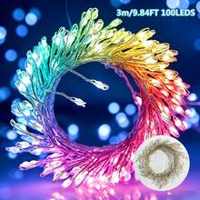 Colorful Firecracker Shaped String Lights With Silver Wire, Available In 100, 200, 300 Lights, Equipped With Convenient Wireless Remote Control, Supports Brightness Adjustment, Built-In 8 Vibrant Light Modes, Thin Invisible Silver Wire, Can Be Freely Wrapped And Shaped, Won't Look Cluttered After Installation, Easy Installation Without Wiring, Suitable For Indoor And Outdoor Scenes - Battery-powered Firecracker Lights - View 12