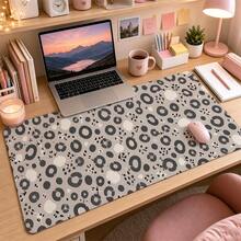 Grey Beige Abstract Leopard Print Extended Mouse Pad, Large Desk Mat, Suitable For Vanity, Home Office And Computer Setup, Neutral Minimalist Modern Animal Print Decor - View 3