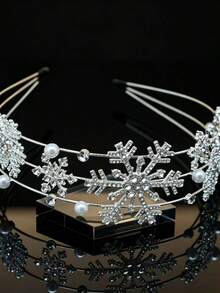 1pc New Snowflake Multi-Layer Headband, Suitable For Holidays, Daily Wear, Parties - Multicolor - View 1