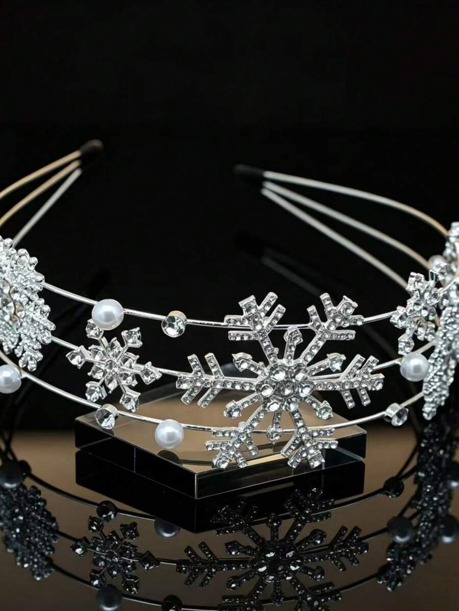 1pc New Snowflake Multi-Layer Headband, Suitable For Holidays, Daily Wear, Parties - Multicolor - View 1