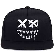 1pc Men's Halloween Hat XX Smiling Face Teeth Snapback Hat Embroidered Expression Baseball Cap Street Fashion Casual Hat Spring Autumn Travel Beach Vacation - Multicolor - View 7