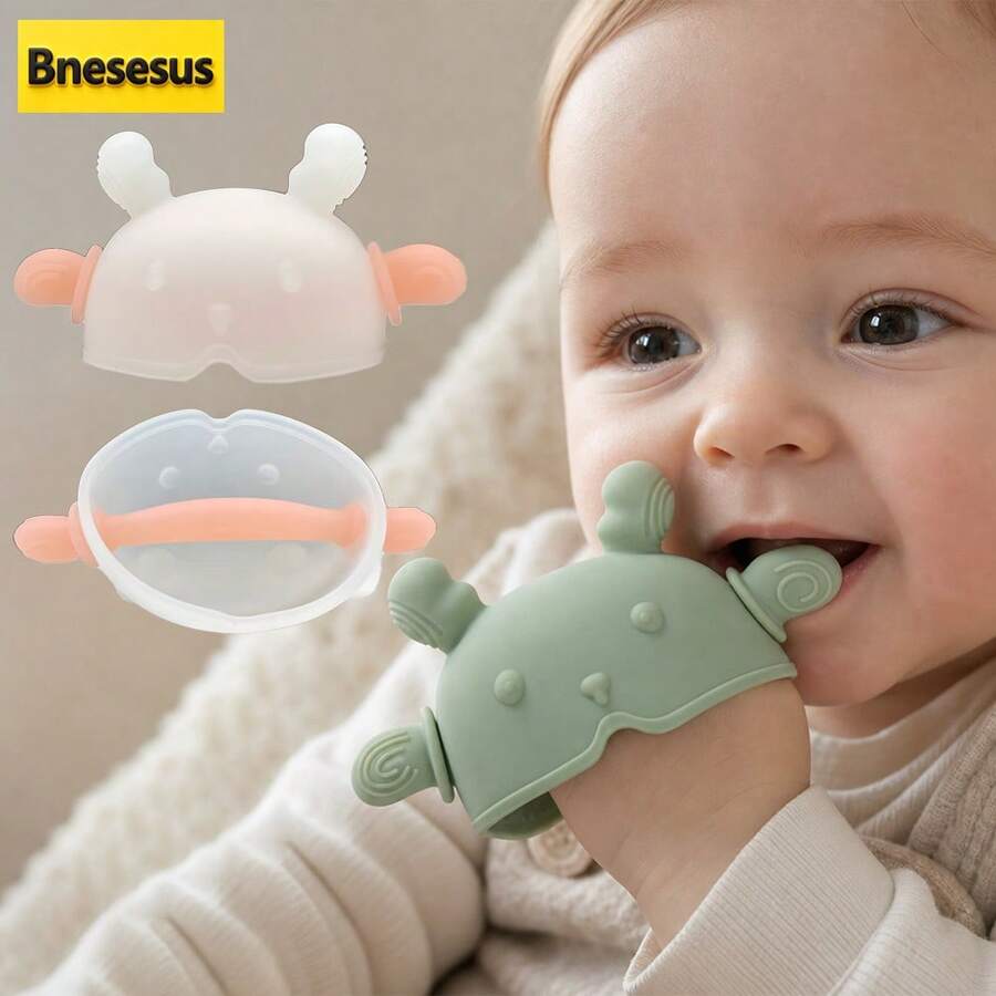 Bneseus 1pc Baby Teething Toy, Soft Silicone Sensory Chewing Toy For Newborns, Cartoon Monster Design, Suitable For Boys And Girls, Halloween Gift, Small Gift For Christmas Stocking - Little Monster Teether - View 1