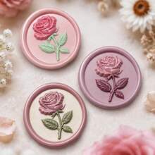 1pc, Fragrant Rose Wax Seal Stamp Head, Vintage Rose Metal Craft Decoration. Suitable For Holiday Cards, Postcards, Handwritten Letter Sealing And Theme Party, Gift Box Decoration (Handle, Wax, Ink Not Included) - FFMG - View 5