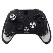 Black Red Radioactive Warning Sign Splatter Controller Skin Cover Compatible With Xbox Series X Wireless Controller, RALAN 1 Controller Protector Case+2 Customised Thumb Grips Caps - View 6