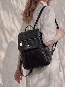 Premium Women's Backpack, Large Capacity, Fashionable And Versatile School Bag. Spacious Storage With Rational Compartments, Easily Accommodates Laptop And Daily Essentials. Elastic Side Pockets For Water Bottle And Umbrella, Highly Practical. Perfect For Commuting, Weekend Trips, And Students. - Multicolor - View 5