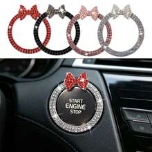 Luxury Bowknot Car Start Button Decorative Ring, One-Touch Start Decorative Sticker - Multicolor - View 2