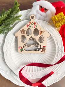 Personalized Christmas Decorations | Customized Name Wooden Ornaments | Pet Paw Print Christmas Decorations | Family Christmas Tree Decoration Gifts - Multicolor - View 8