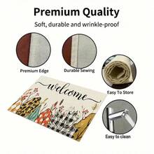 1/4/6pcs Autumn Series Leopard Print & Autumn Leaf Welcome Mixed Pattern Placemats, Heat-Resistant Table Mats For Home Kitchen, Table Protection, Kitchen Dining Table, Party Scene Decoration - Multicolor - View 9