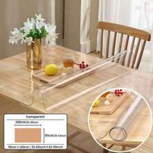 PVC 0.25mm Thick Transparent Tablecloth, Transparent Tablecloth Table Mat Protective Film, Scratch-Resistant And Heat-Resistant Tablecloth, Table Surface Protective Film, Tabletop Protector, Suitable For Home, Hotel, Dining Tablecloth, Coffee Table - White - View 25