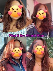 Women's Auburn Brown Mixed Color 13x4 Frontal Full Human Hair Wig, Pre-Cut Front Hairline, Natural Wave, 100% Human Hair, With Drawstring, Face-Framing Layers, Easy To Wear, Suitable For All Head Shapes, Transparent Hairline Dyeable, Unice Hair - S33 - View 12