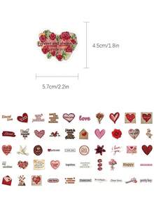 50pcs Love Stickers For Scrapbook, Phone Case, Notebook, Diary, Tablet, Planner, Luggage, Guitar, Skateboard, Violin Decoration, Valentine's Day Gift - Love - View 6