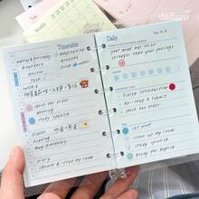 6-Hole Planner Refill Inserts, Undated Multi-Template Loose Leaf Pages, Weekly Monthly Daily To-Do & 7-Day Challenge Schedule Paper For 6 Ring Binder Journal - A - View 7
