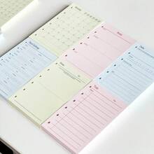 6-Hole Planner Refill Inserts, Undated Multi-Template Loose Leaf Pages, Weekly Monthly Daily To-Do & 7-Day Challenge Schedule Paper For 6 Ring Binder Journal - A - View 6