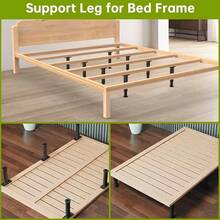 5pcs Adjustable Bed Frame Support Legs, Suitable For Multiple Height Ranges, Fits Double And Full Size Beds, Easy Installation, No Power Required. Sturdy And Durable Furniture Support Feet, Suitable For Bed Frame/Sofa/Vanity/Chair/Table And Other Furniture. - Black - View 3