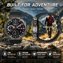 FFYTIEAZ Heavy Duty GPS Outdoor Sports Smart Watch T-RX 3 Ultra, Durable, 1.43" Ultra-Clear AMOLED Touch Screen, L1+L5 Dual-Band Positioning Support Wireless Calling And Compass Function, Altimeter Barometer, 5ATM Waterproof Watch, 170+ Sports Modes, Fitness Tracker, High-Quality Anti-Scratch Anti-Drop Watch, Compatible With IOS/Android, 500mAh Battery Capacity, Best Holiday Gift - View 10