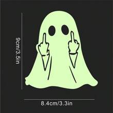 Funny Glow-In-The-Dark Ghost Disdain Gesture Car Sticker, Halloween Theme Decorative Decal For Car, Motorcycle, Electric Vehicle Modification - Car Exterior Decals - View 9