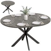Extendable Dining Table For 4–6 People, Industrial Style Kitchen Table With Hairpin Legs, Black - Grey - View 5