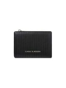 Carteras Para Mujer Vertical Ribbed PU Leather Short Wallet, Zip Around Card Holder With Coin Pocket, Classic Style - Multicolor - View 12