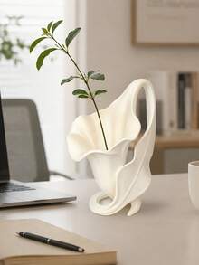 1PC Alla Lily Sculpture Vase, Abstract Irregular Art Vase For Dried Flowers, Minimalist Tabletop Ornament, Living Room Bedroom Bookshelf Decor, Housewarming Gift - Multiple Styles - View 6