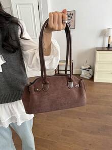 Retro Artistic Style Elegant Versatile Textured Shoulder Bag, Niche Design, Fashionable And Personalized Handbag, Suitable For Commuting And Dating. - Coffee - View 5