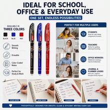 104pcs/Set (4 Pens + 100 Refills) 0.38mm Erasable Pens, Affordable, Smooth Writing, Quick Drying, Perfect As Teacher Gift, Back To School Office Stationery Set, Daily Writing Liquid Ink Ballpoint Pens - Round - View 7