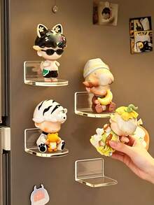 Wall-Mounted Figure Display Shelf, No-Drill Design, Doll Storage Box, Acrylic Wall Decor Storage Rack, Figure Display Box, Suitable For Figure Standees, Figurines And Cute Beads Storage Box, Space-Saving Home Decor Storage Rack - Multicolor - View 2