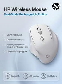 HP Engineer1 Dual-Mode Wireless Mouse Ergonomic Curved Design + Dual Side Finger Rests 500mAh Long Battery Life Type-C Fast Charging Bluetooth 5.0 + 2.4G Dual-Mode Office Mouse - View 10