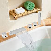 Waterfall Faucet, Bathroom Waterfall Faucet, Bathroom Faucet, Tub Sink Mixer Tap + Hand Shower - Waterfall Faucet - View 11