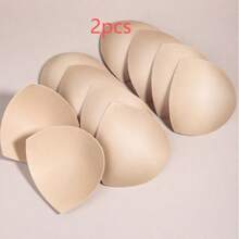 4pcs Plus Size Women's Triangle Bra Pads, Seamless Sponge Pads, Suitable For Sports And Multi-Function Bras, Comfortable Lingerie Padding Accessories - Beige - View 11
