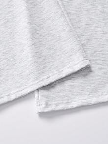 1pc Cute Girl Wide Leg Sweatpants, Peeking Cat & Paw Print Pattern, Soft Casual Streetwear Long Pants - Light Grey - View 5