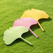 1/3/5pcs Summer Hand Fan, Large Thick Ginkgo Leaf Design, Durable Anti-Drop Handheld Fan, Artistic Cooling Fan - Multicolor - View 1
