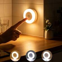 1PC Touch Sensitive Night Light, Magnetic Adjustable Dimming Ice Hockey Light, USB Rechargeable Compact Light Fixture, Adjustable Light Brightness, Suitable For Use In Bedrooms, Wardrobes, Kitchens, Corridors, Cabinets, Bedside, Desktops Or Ceilings - Touch Night Light - View 5