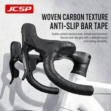 JCSP 3D Carbon Fiber Texture Bicycle Handlebar Tape, Comfortable Grip, Thick Anti-Slip Shock Absorption, Suitable For Road Bike Handlebars, Badminton Rackets And More, Road Bike Carbon Fiber Texture Handlebar Tape - Multicolor - View 2